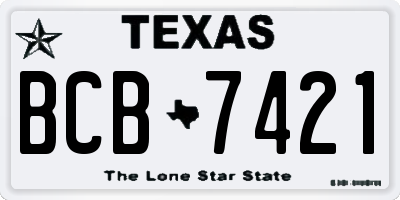 TX license plate BCB7421