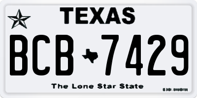 TX license plate BCB7429