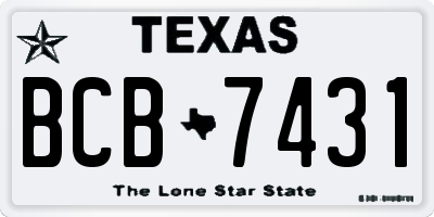 TX license plate BCB7431