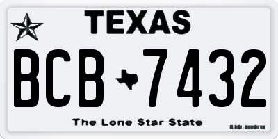 TX license plate BCB7432