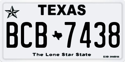TX license plate BCB7438