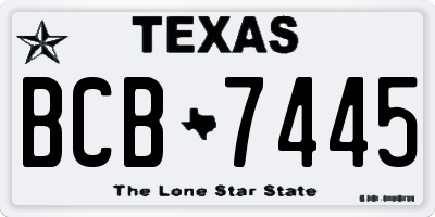 TX license plate BCB7445