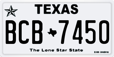 TX license plate BCB7450