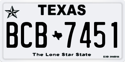 TX license plate BCB7451