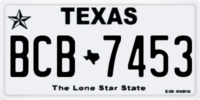 TX license plate BCB7453