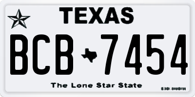 TX license plate BCB7454