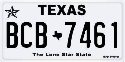 TX license plate BCB7461