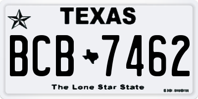 TX license plate BCB7462