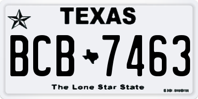 TX license plate BCB7463