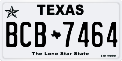 TX license plate BCB7464