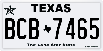 TX license plate BCB7465