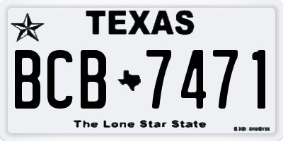 TX license plate BCB7471
