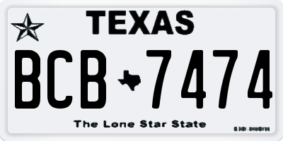 TX license plate BCB7474