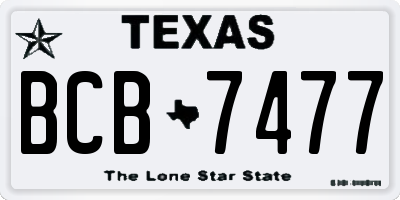 TX license plate BCB7477