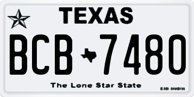 TX license plate BCB7480