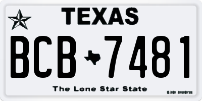 TX license plate BCB7481