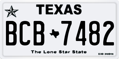 TX license plate BCB7482