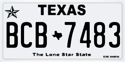 TX license plate BCB7483