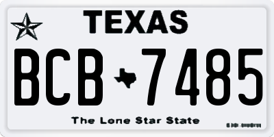 TX license plate BCB7485