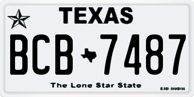 TX license plate BCB7487