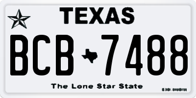 TX license plate BCB7488