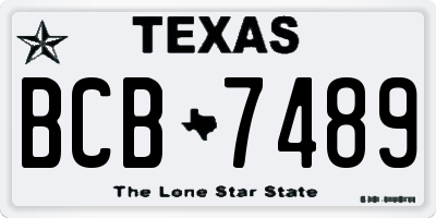 TX license plate BCB7489