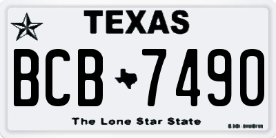 TX license plate BCB7490