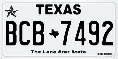 TX license plate BCB7492