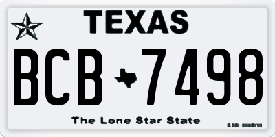 TX license plate BCB7498