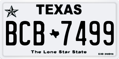TX license plate BCB7499