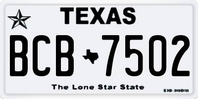 TX license plate BCB7502