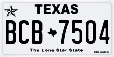TX license plate BCB7504