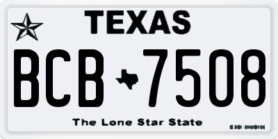 TX license plate BCB7508