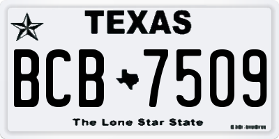 TX license plate BCB7509