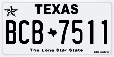 TX license plate BCB7511