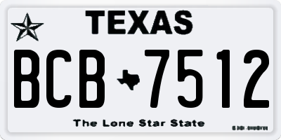 TX license plate BCB7512