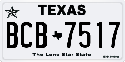 TX license plate BCB7517