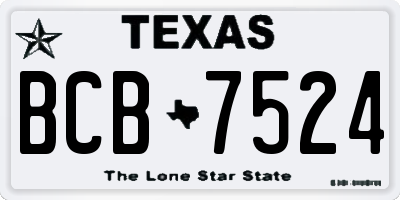 TX license plate BCB7524