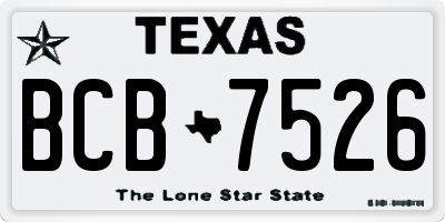 TX license plate BCB7526