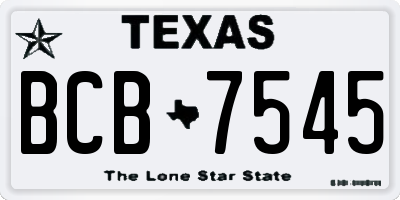TX license plate BCB7545