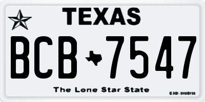 TX license plate BCB7547