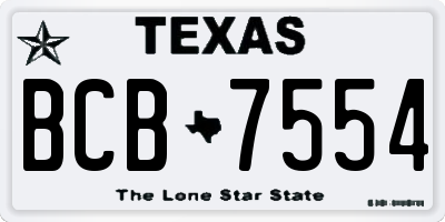 TX license plate BCB7554