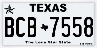TX license plate BCB7558