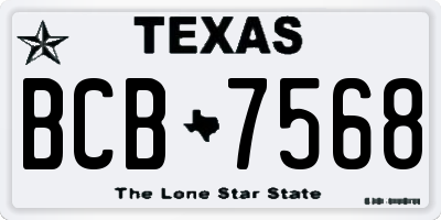 TX license plate BCB7568