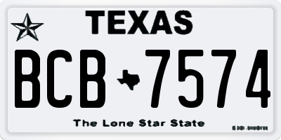 TX license plate BCB7574