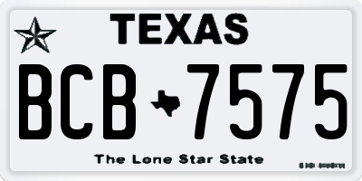 TX license plate BCB7575