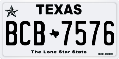 TX license plate BCB7576