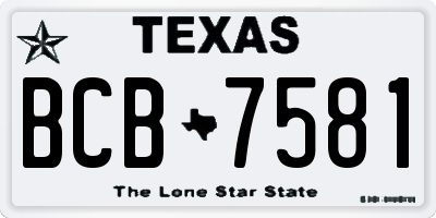 TX license plate BCB7581