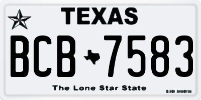 TX license plate BCB7583