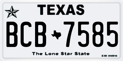 TX license plate BCB7585